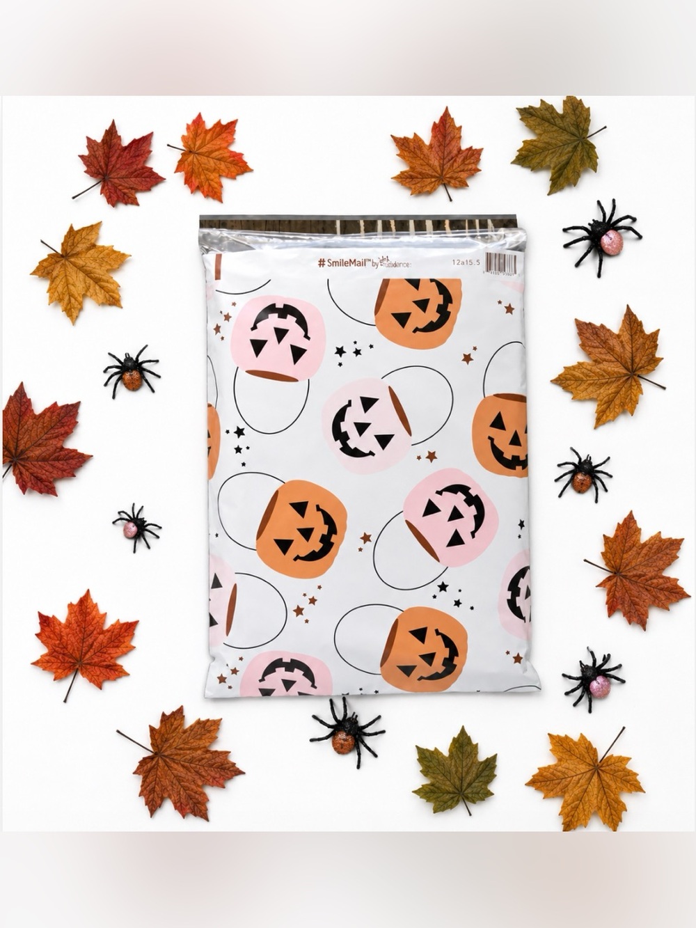 30 6โ x 9โ Trick or Treat Smiling Pumpkin Pails Halloween Poly Mailers - Picture 2 of 3